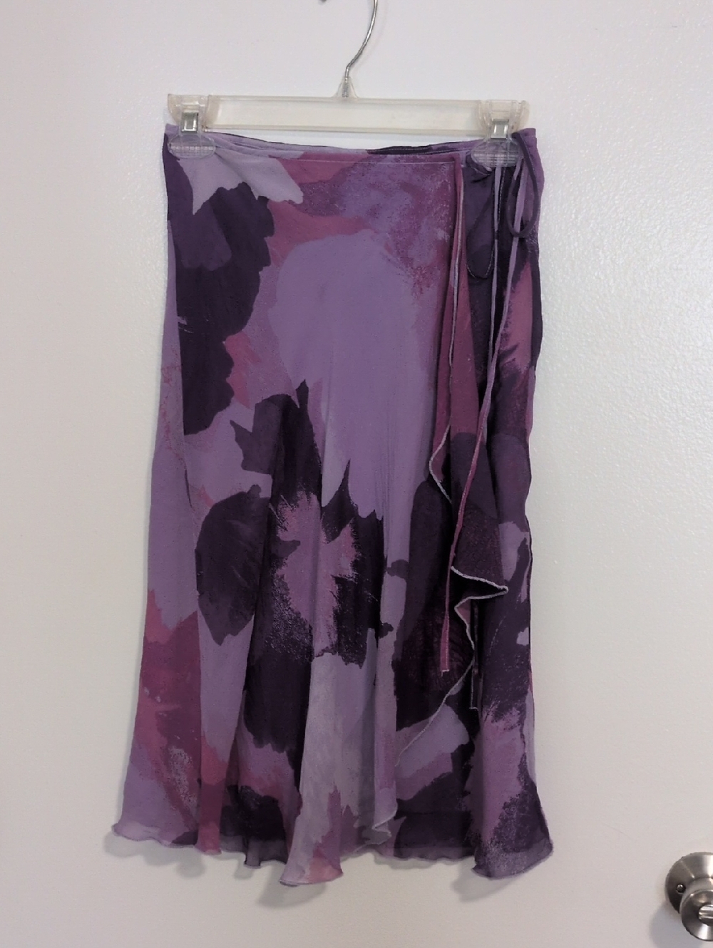 Vintage Express Purple Silk Wrap Skirt